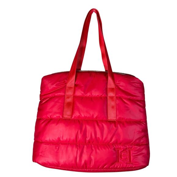 Carolina Herrera Red Puffy Tote Bag - Picture 1 of 9